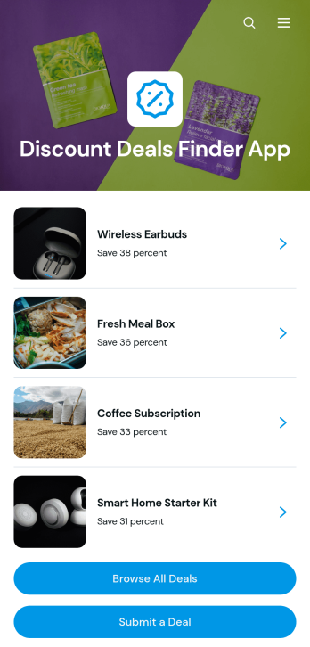 Discount Deals Finder App Template