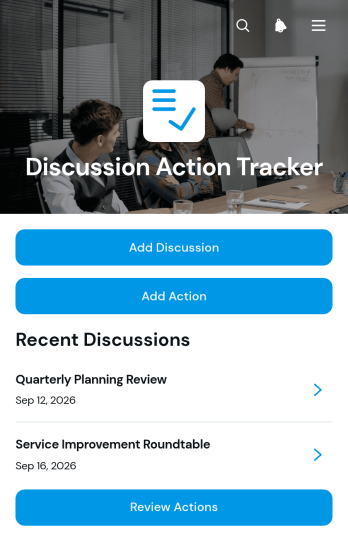 Discussion Action Tracker App Template