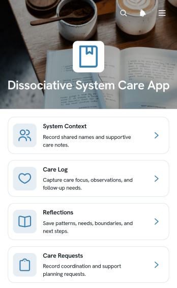 Dissociative System Care App Template