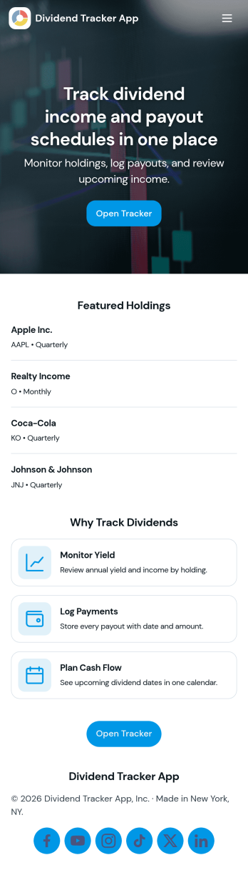 Dividend Tracker App Template