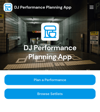DJ Performance Planning App Template