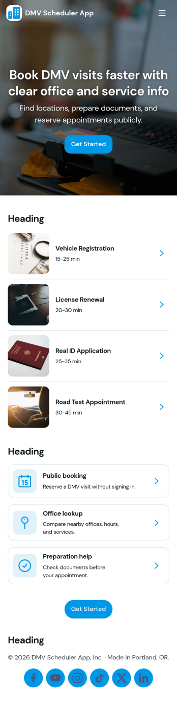 DMV Scheduler App Template