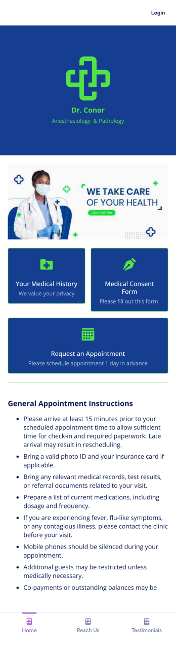 Doctor Appointment App Template