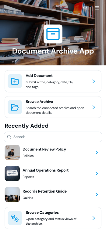 Document Archive App Template