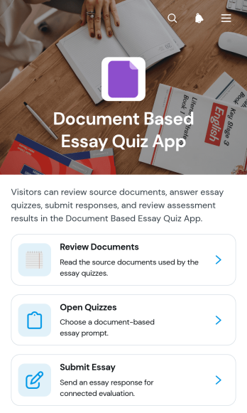 Document Based Essay Quiz App Template