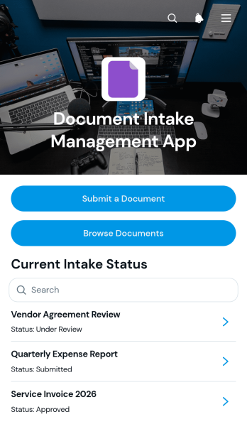 Document Intake Management App Template