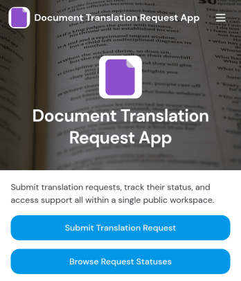 Document Translation Request App Template