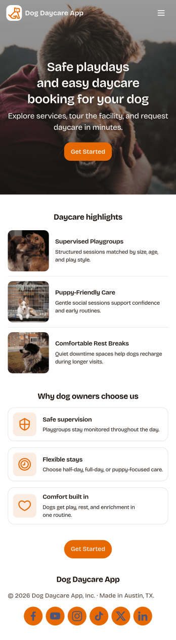 Dog Daycare App Template