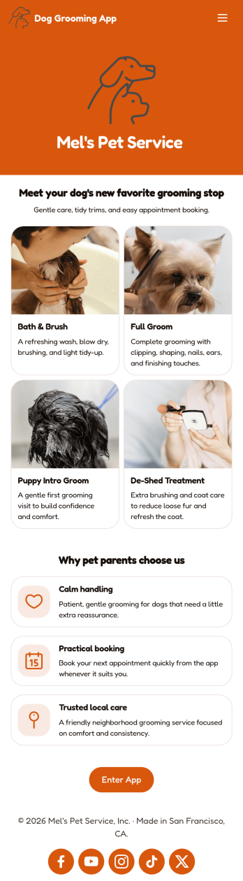 Dog Grooming App Template