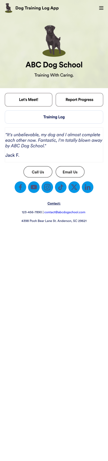 Dog Training Log App Template