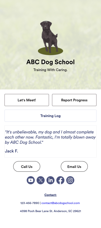 Dog Training Log App Template