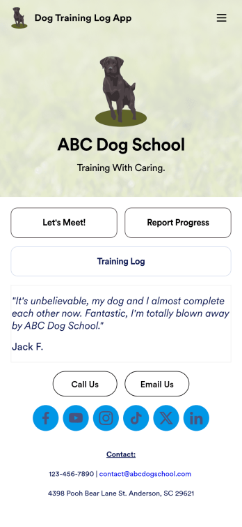 Dog Training Log App Template