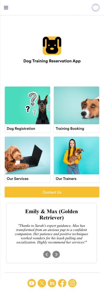 Dog Training Reservation App Template