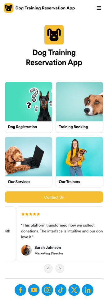 Dog Training Reservation App Template
