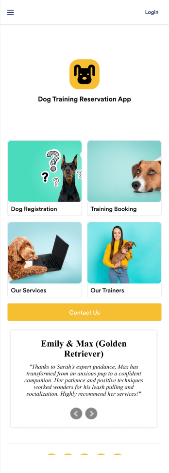 Dog Training Reservation App Template