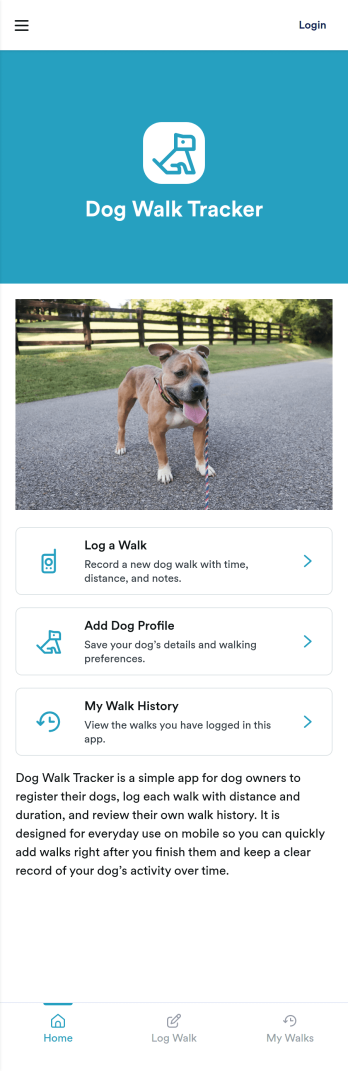Dog Walk Tracker App Template