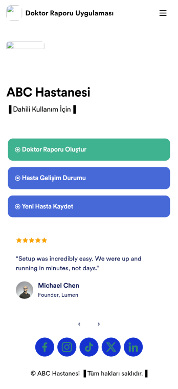 Doktor Raporu Uygulama Șablonu