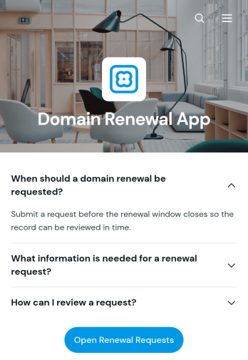 Domain Renewal App Template