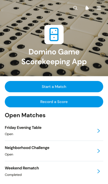 Domino Game Scorekeeping App Template