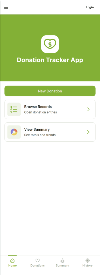 Donation Tracker App Template