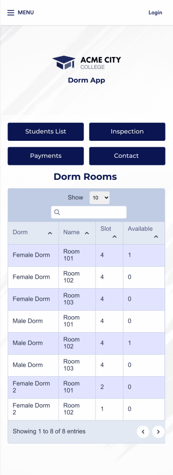 Dorm App Template