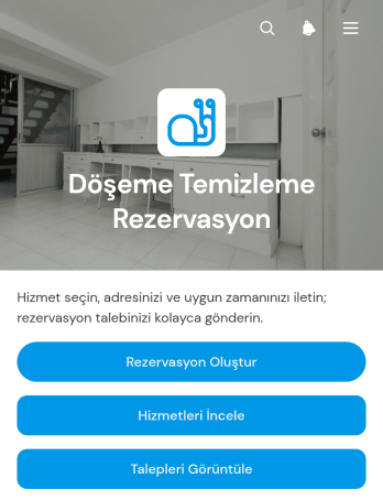 Döşeme Temizliği Rezervasyon Uygulama Șablonu