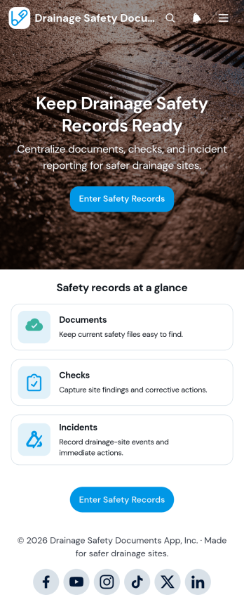 Drainage Safety Documents App Template