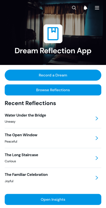 Dream Reflection App Template