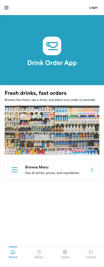 Drink Order App Template
