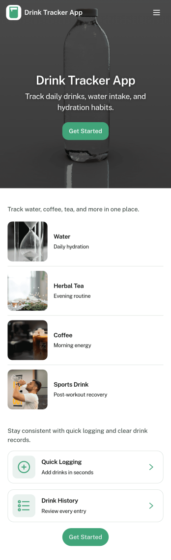 Drink Tracker App Template