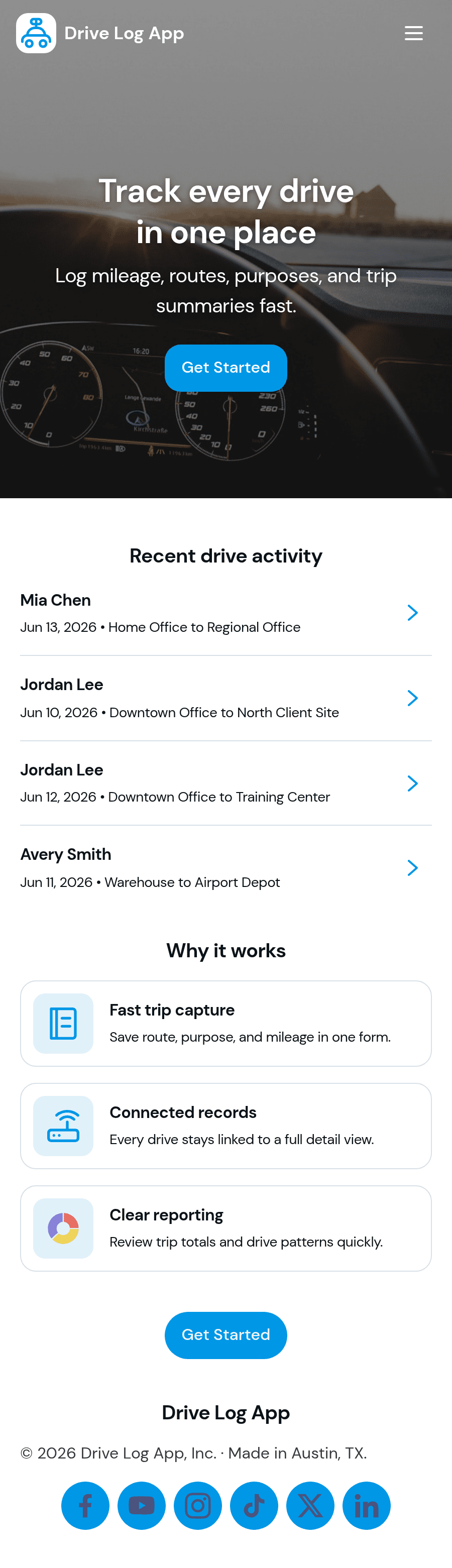 Drive Log Indiana Drive Log App Template | Jotform