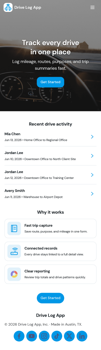 Drive Log App Template