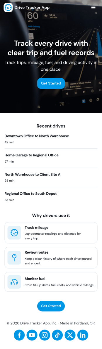 Drive Tracker App Template