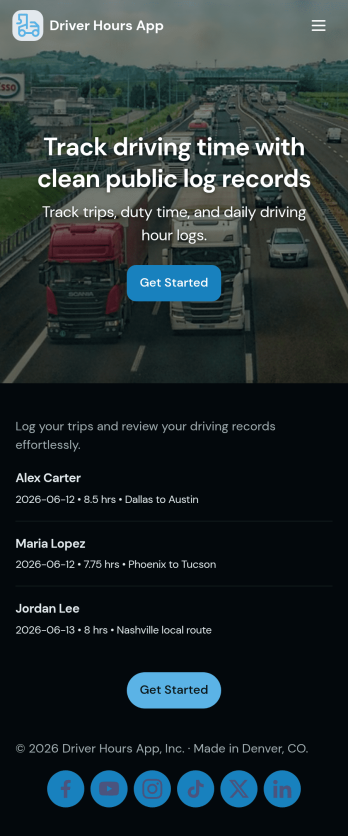 Driver Hours App Template
