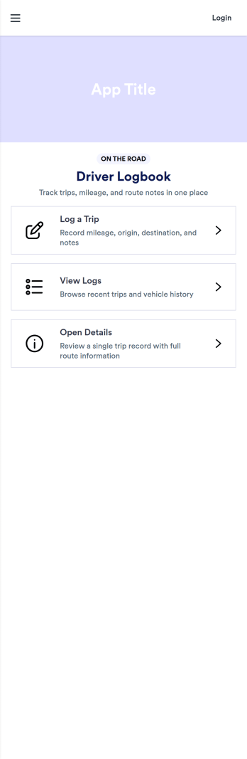 Driver Logbook App Template