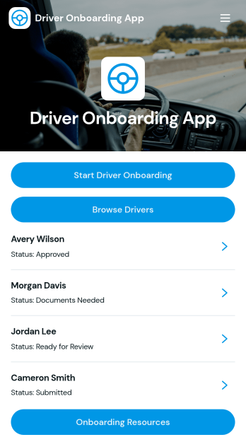 Driver Onboarding App Template