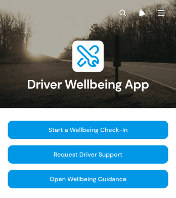 Driver Wellbeing App Template