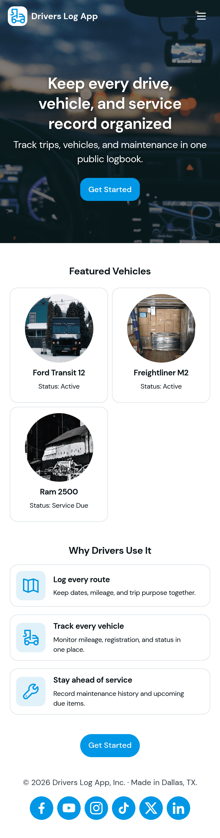 Drivers Log App Template | Jotform