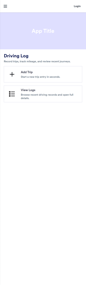 Driving Log App Template