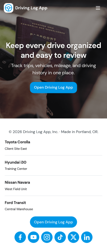 Driving Log App Template
