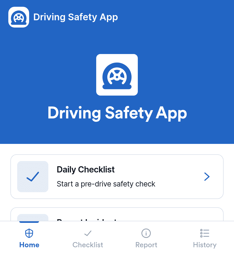 Safety Engine App Driving Safety App Template | Jotform