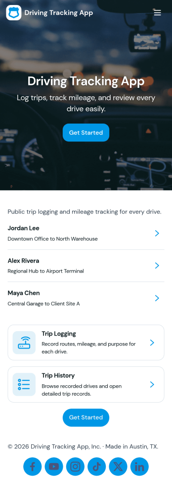 Driving Tracking App Template