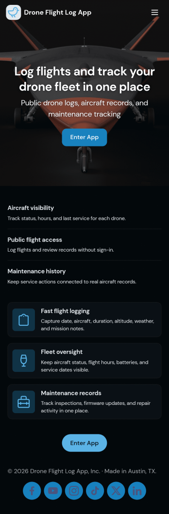 Drone Flight Log App Template