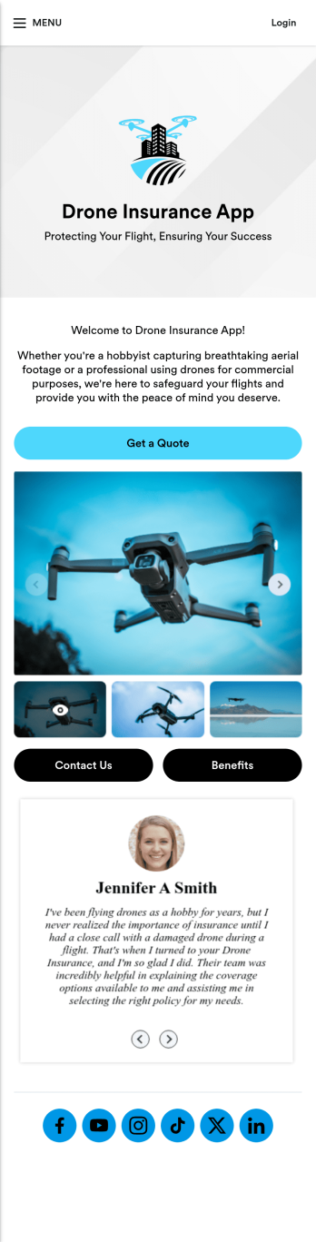 Drone Insurance App Template