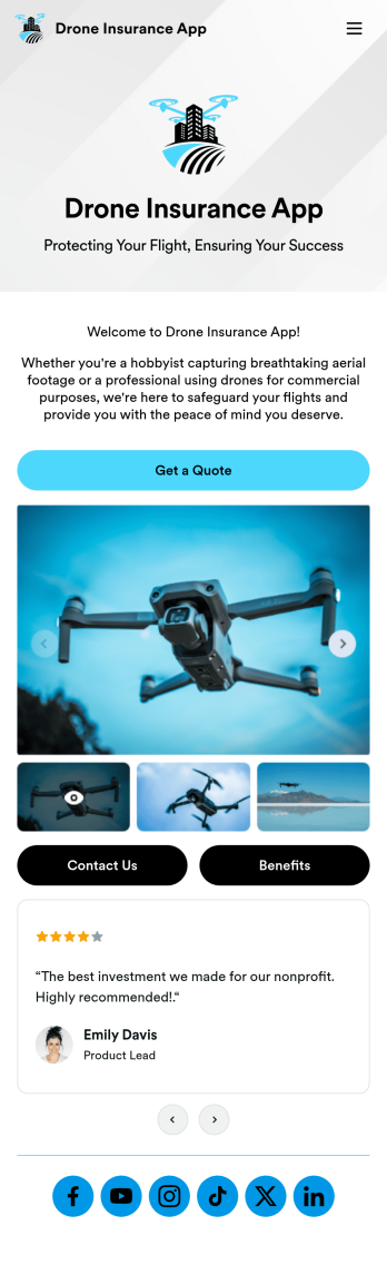 Drone Insurance App Template