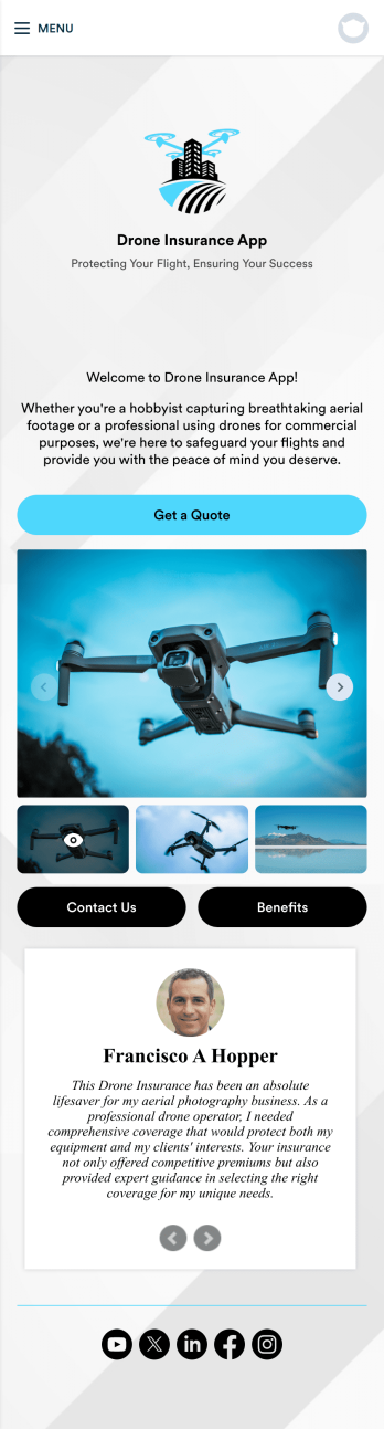 Drone Insurance App Template