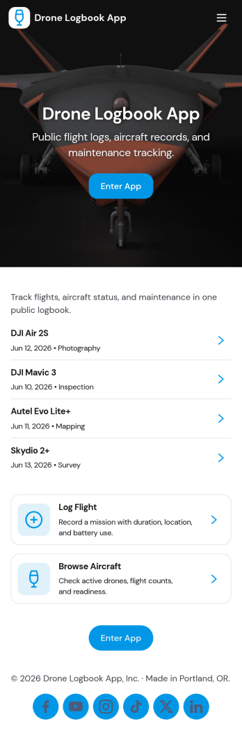 Drone Logbook App Template