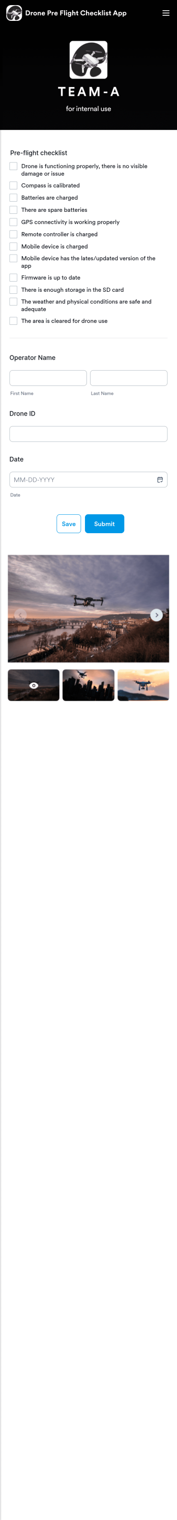 Drone Pre Flight Checklist App Template