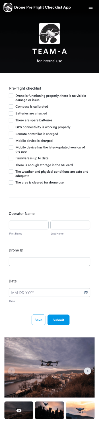 Drone Pre Flight Checklist App Template