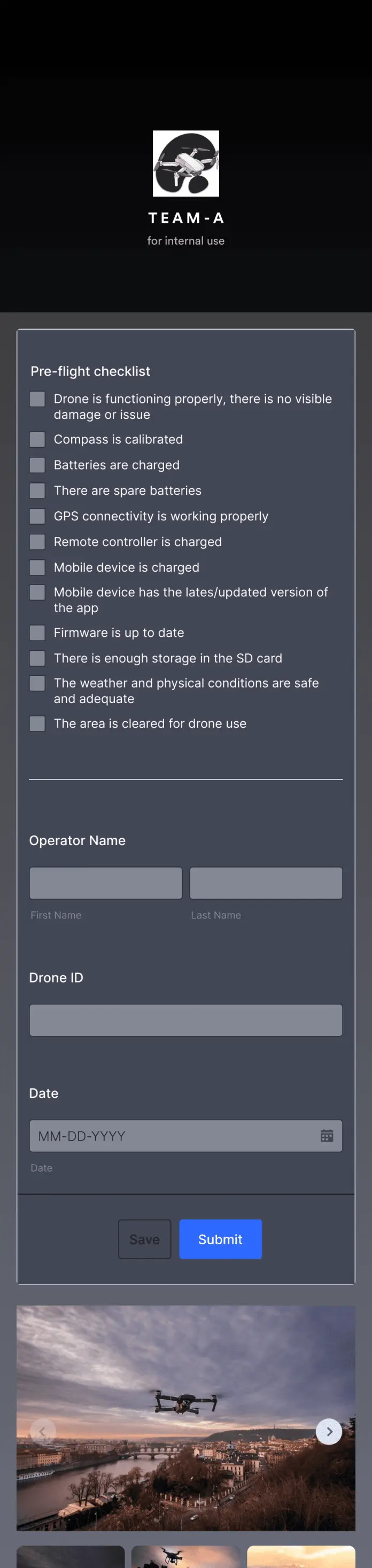 Drone Pre Flight Checklist App